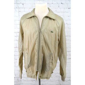 Vintage‎ LACOSTE CLUB Men's Full Zip Windbreaker SIZE MEDIUM Beige